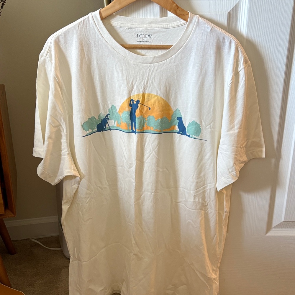 J. Crew Cream T-Shirt with Golf Graphic